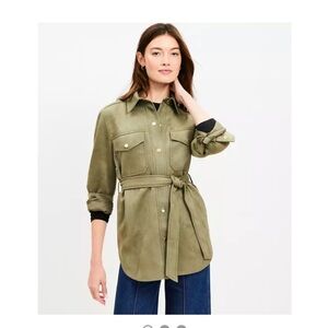 Loft 🔥 Faux Suede Shirt Jacket